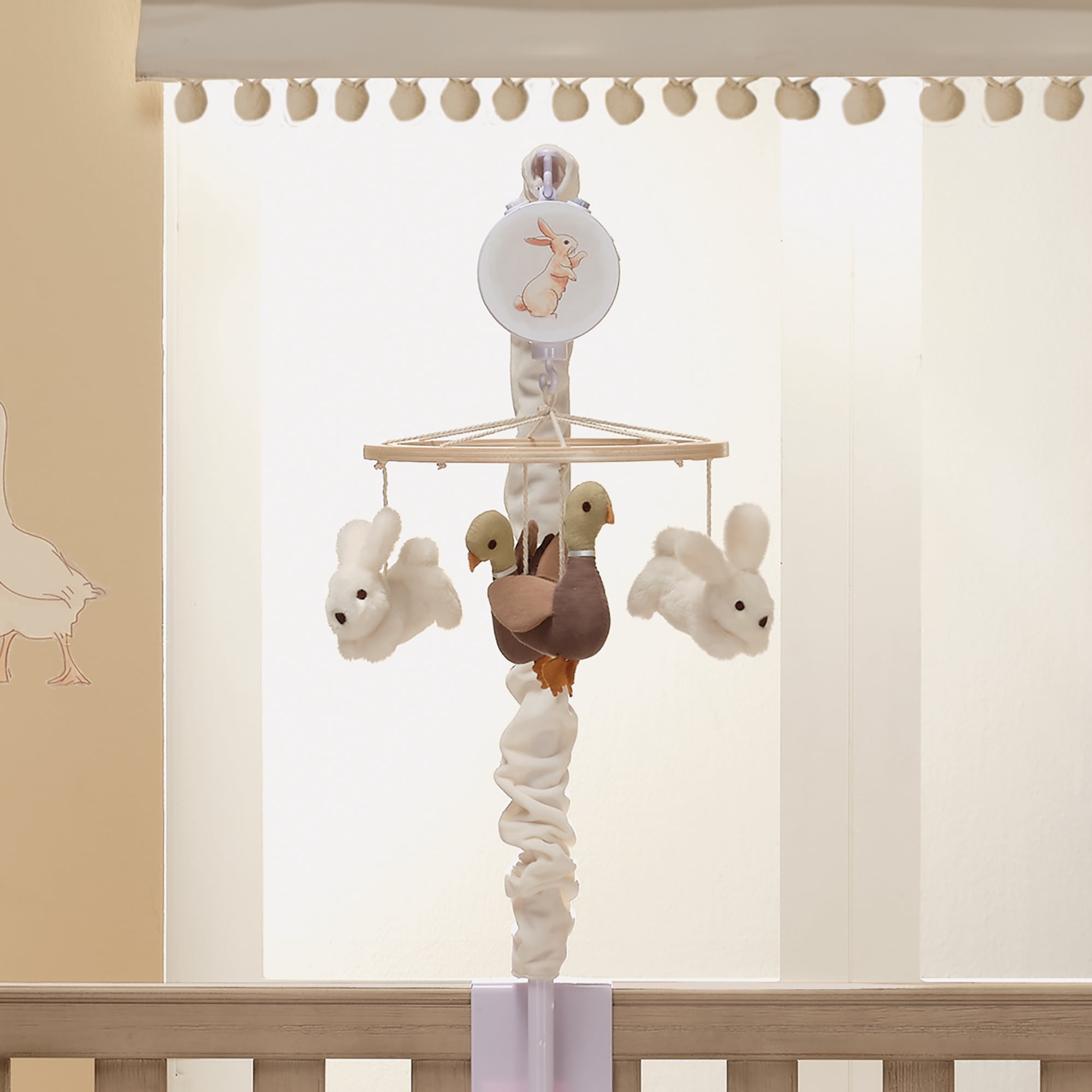 Lambs & Ivy Signature Bunny Hop Musical Baby Crib Mobile Soother Toy