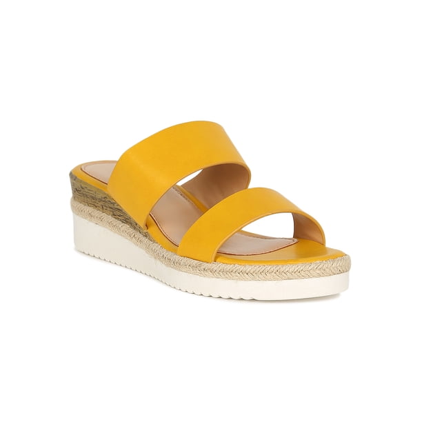 platform double strap sandals