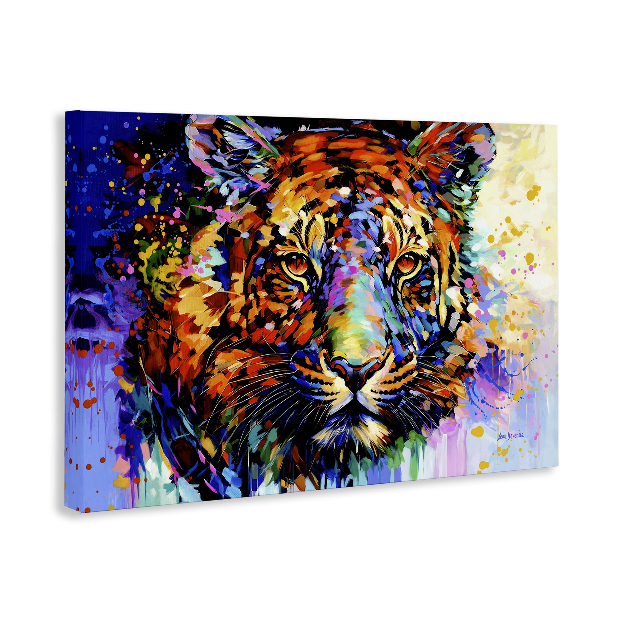 Stupell Industries Tiger's Wild Wonder Animals & Insects Painting Gallery Wrapped Canvas Art Print Wall Art, 36 x 24