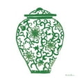 thumbnail image 2 of Zaman, Farida 12x12 White Modern Wood Framed Museum Art Print Titled - Chinoiserie III Green, 2 of 4