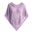 thumbnail image 3 of Women's Knit Poncho Cape Shawl, Lightweight Pullover Swimsuit Cover Up for Women, Solid Color Breathable Chiffon Feel Cape for Beach, Resort and Casual Daily Wear Light Violet, 3 of 4
