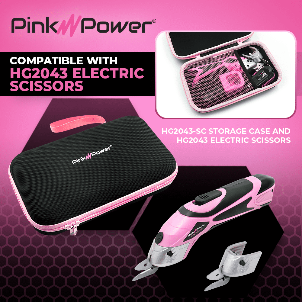 Pink Power Electric Fabric Scissors Box Cutter for Crafts