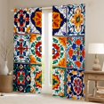 thumbnail image 2 of Erosebridal Vintage Floral Blackout Curtains Set of 2 (52x84 Each) for Women Girls, Mandala Checkered Window Curtains, 2 of 6