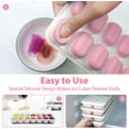 thumbnail image 3 of Ice Cube Trays 4 Pack, Easy-Release Silicone & Flexible 14-Ice Cube Trays with Spill-Resistant Removable Lid, LFGB Certified and BPA Free, for Cocktail, Stackable Ice Trays with Covers (Pink), 3 of 5