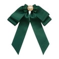 thumbnail image 3 of Segolike Women's Pre Tied Bowknot Brooch Bead Bow Tie Brooch Pin Clothing Accessory Costume Prop Neckties Pin Ribbon Brooch for Shirts Deep Green, 3 of 8