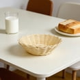 thumbnail image 6 of Bread Baskets for Serving, Small Rattan Basket, Lace Beige Woven Basket, Imitation Rattan Fruit Baskets, Lace Beige Imitation Rattan Plastic Woven Food Basket 7.5x2.4 Inch 1Pcs, 6 of 9