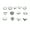Silver, variant on AYYUFE Pack Of 13 Boho Hollow Stacking Ring Set Knuckle Midi Tip Finger Party Women