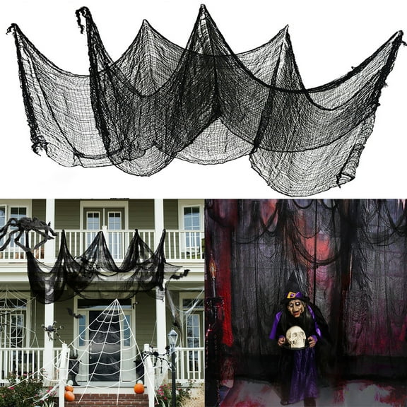 Cheers.US Halloween Decorations Creepy Cloth,Black Creepy Gauze for Halloween Decor, Halloween Decorations Clearance, Scary Spooky Decor for Halloween Outdoor, Indoor, Cauldron, Tree, Wall