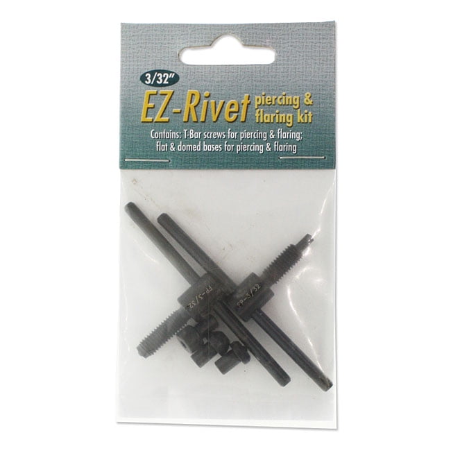 The Beadsmith EZRivet Piercing And Flaring Kit TBar Screws, Flat