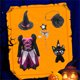 thumbnail image 4 of Disfraz de bruja de Halloween para niñas con sombrero puntiagudo y varita con estrellas plateadas brillantes, vestido estampado para fiesta de carnaval y mascarada de Halloween, 4 of 4