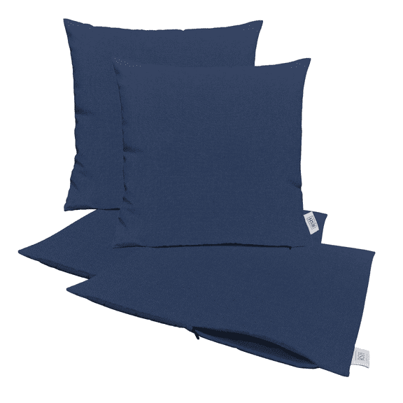 RSH Decor: Sunbrella Pillow Covers Set of 4 | 24" x 24" Square Covers | Weather-Resistant Sunbrella Fabric | Canvas Navy Blue