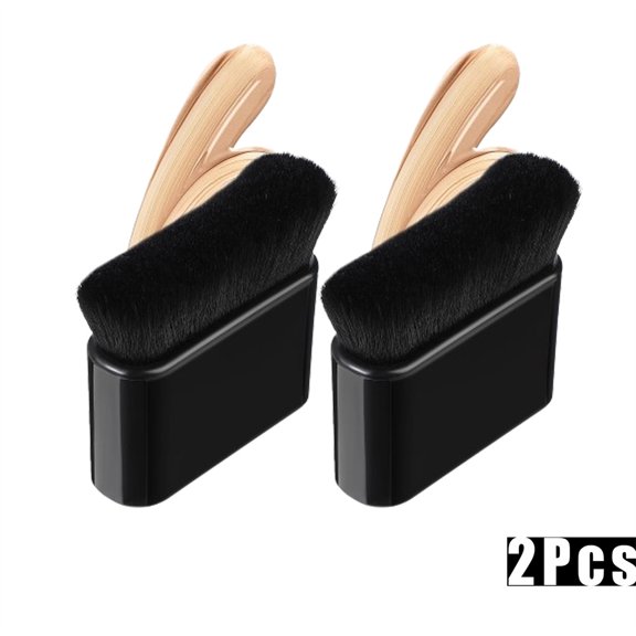 Tutuviw 2pcs Self Tanning Brush, Kabuki Brush for Body Makeup with Soft Bristles, Self Tanning Brush Self Tanner Face Brush for Body & Leg Makeup (Black)