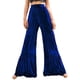 thumbnail image 1 of Pantalones casuales de moda y tendencia para mujer con terciopelo y volantes, pantalones de pierna ancha, pantalones para dama., 1 of 7
