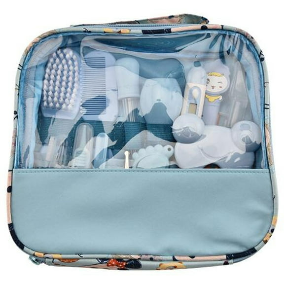 Mentin baby care set | 13-piece baby care products | Baby care set initial equipment | Nail and Nose Care with Bag with Handbag (Blue)