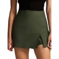 thumbnail image 2 of Skirts for Women Trendy High Waisted Corduroy Mini Skirt with Shorts Army Green L, 2 of 9