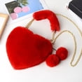thumbnail image 6 of Heart Shaped Tote Bag Featuring Detachable Chain Strap For Casual Crossbody And Shoulder Carry Cute Fuzzy Soft Purse, 6 of 7
