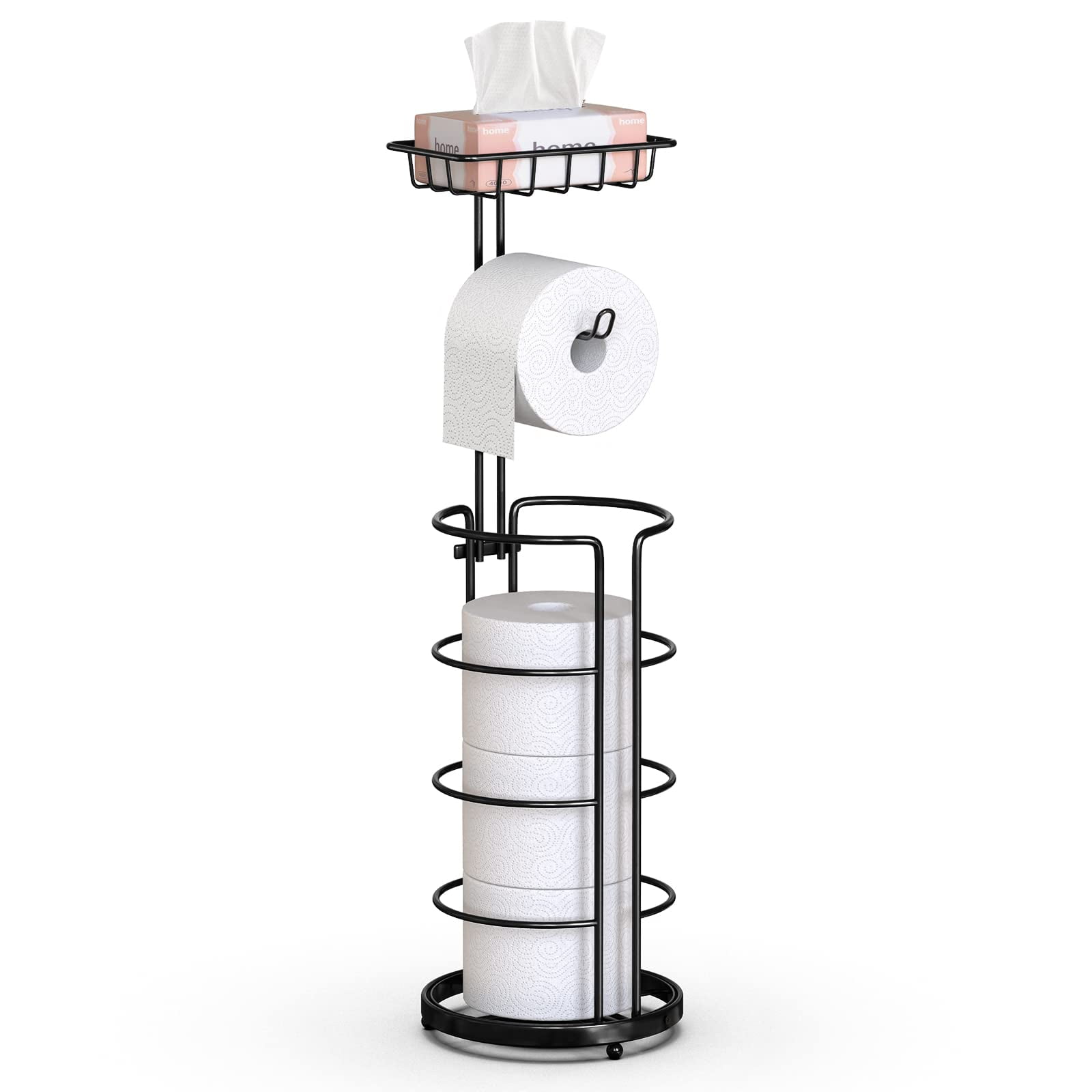 Fuleadture Metal Toilet Paper Holder Organizer Free Standing Organizer