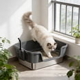 thumbnail image 1 of EGNMCR Stainless Steel High Sided Metal Litter Box Suitable For Small Cats Non Stick Odor Proof Expose Proof And Foolproof To Clean Stainless steel cat litter boxs, 1 of 6