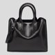 thumbnail image 1 of Bolso bandolera de cuero PU, correa ajustable extraíble, bolso de mano vintage sólido MABOTO Negro, 1 of 1