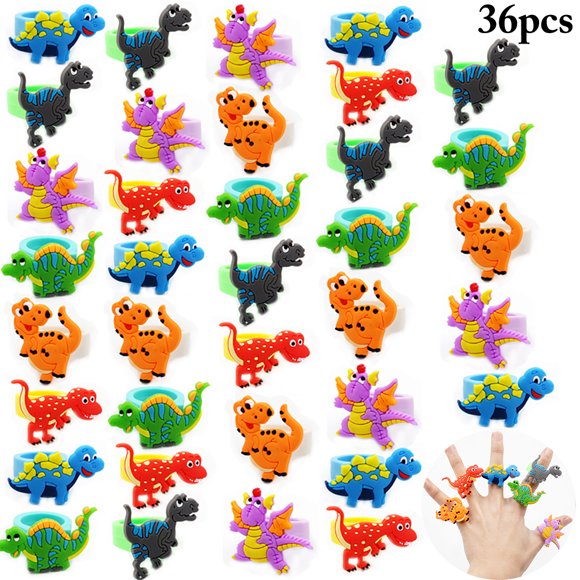 36PCS Kid's Ring Cartoon Dinosaur Creative Finger Ring Party Ring Party Favor