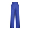 thumbnail image 4 of ManxiVoo Womens Wide Leg Casual Pants with Tied Waist for Fall and Winter Boho Chic Lounge Wear Comfortable Weekend Trousers L Size Blue, 4 of 8