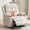 Linen- Beige, variant on Recliner Chair,360 Swivel Rocker Chair for Adults,PU Leather Glider Rocker Recliners with Footrest,Oversized Manual Reclining Rocking Chair for Living Room, High Back, Upholstered Deep Seat