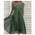 thumbnail image 1 of Robe en Dentelle Appliquée Midi Manches Courtes Robes de Soirée Décontractées Robe Assortie pour Mariage YOUYOU, 1 of 4