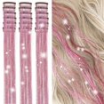 thumbnail image 1 of HLONK 18 Pcs Guirlande de Cheveux à Clipser Extensions de Cheveux 19.6 Pouces Kit de Guirlande de Cheveux à Clipser Résistant à la Chaleur Scintillant Féerique Accessoires pour Cheveux pour Enfants Filles Femmes (Argent), 1 of 7