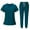 01-Turquoise, variant on Scrubs for Women Set Stretch V-Neck Scrub Tops & Cargo Pant Quick Drying Solid Medical Nurse Uniform with Pockets