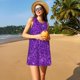 thumbnail image 3 of Fotbe Purple Glitter Vestido de Verano sin Mangas para Mujer – Vestido Midi Línea A, Estilo Camiseta Floral, Vestido Playero Casual y Fluido, 3 of 7