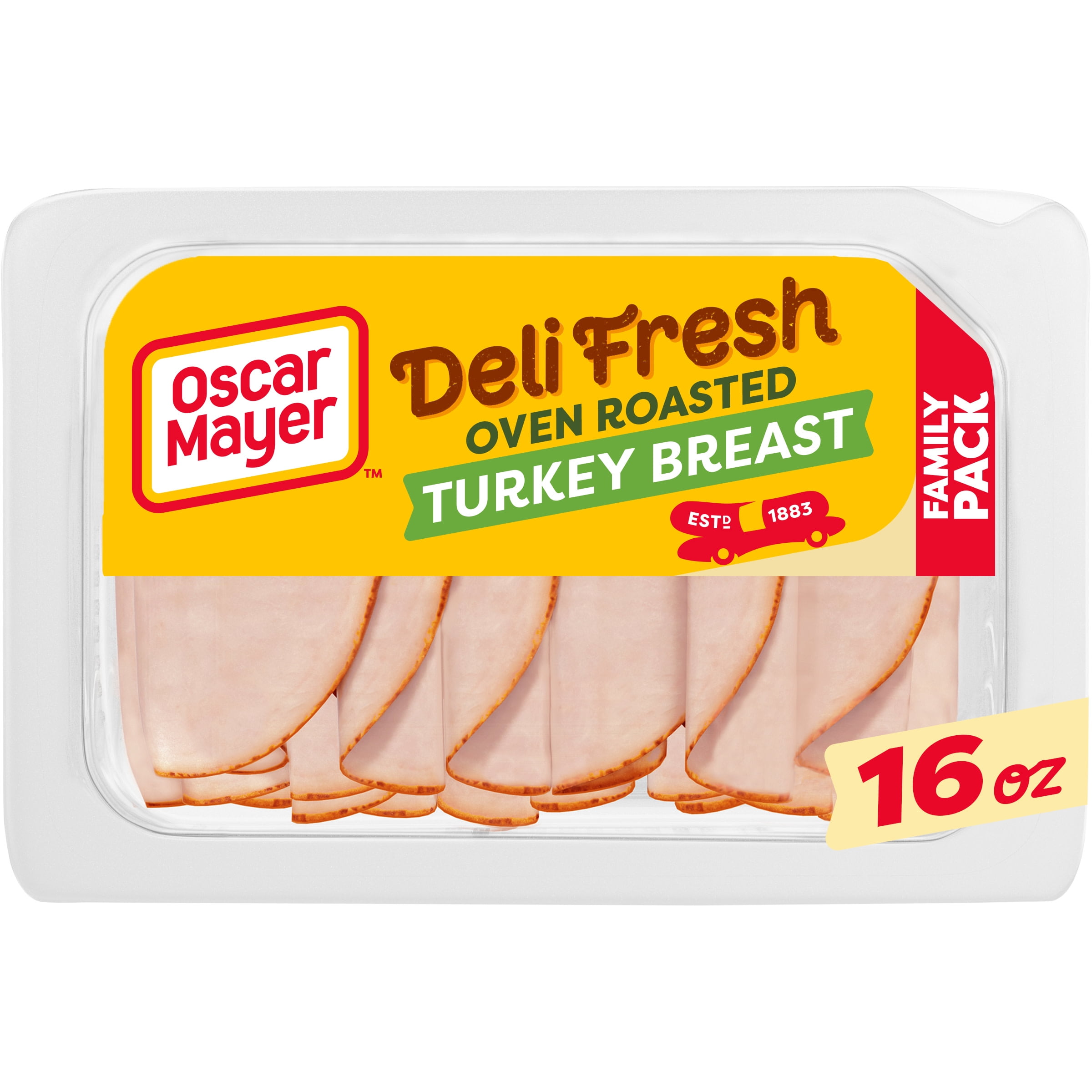 Oscar Mayer Deli Fresh Oven Roasted Sliced Turkey Breast Deli Lunch Meat Family Size, 16 oz Package