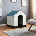 thumbnail image 2 of Pefilos 33" Outdoor Waterproof Dog House, Pet Houses for Medium Dogs, Plastic Cat House with Ventilate, Indoor Puppy House, White, 2 of 9
