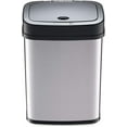 thumbnail image 2 of Nine Stars Automatic Bathroom Trash Can, 3 Gallon Stainless Steel, Motion Sensor Hands-Free Soft-Close Lid Garbage Bin, Silver, 2 of 7