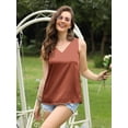 thumbnail image 5 of Anygrew Womens Sleeveless Satin Tank Tops Cami V Neck Camisole Summer Tank Blouse, 5 of 7