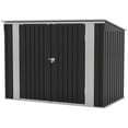 thumbnail image 7 of Patiowell 6' x 3' Horizontal Metal Shed, Outdoor Storage Black Trash Shed with Double Lockable Doors, Easy Lift Hinges and Sloping Roof, 7 of 7