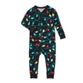 thumbnail image 4 of Yuaguia Family Christmas Matching Pajamas Set, Merry and Bright Light Print Long Sleeve Tops and Black Pants, Holiday Sleepwear, Baby 9 Months, 4 of 4