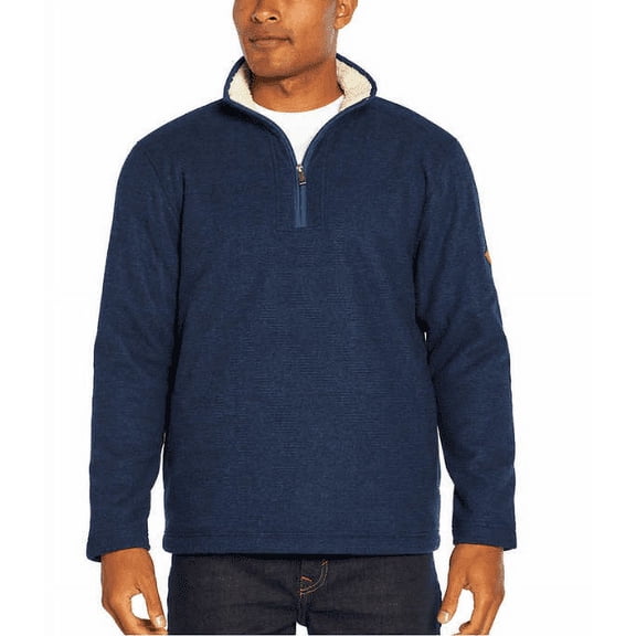 Orvis Men's Fleece Lined Quarter 1/4 Zip Pullover Sweater, Navy 3XL