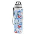 thumbnail image 2 of Navy Floral and Butterfly 1000ml Tritan Sport Bottle Straw LeakProof Food-Grade Portable Wide Handle, 2 of 7