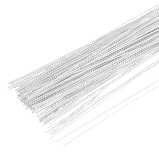 Alambre Floral Uxcell 0.45mm 26 Gauge, 120 Pcs Alambre para Flores, Alambre Envuelto en Papel para Manualidades, Blanco