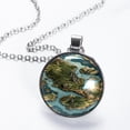 thumbnail image 2 of Map section Stunning Glass Circular Pendant Necklace - Women's Necklaces, 2 of 5