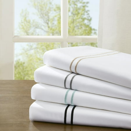 400tc Embroidered Cotton Sa Sheet Set White Aqua Queen The 400tc Embroidered Cotton Sa Sheet Set White Aqua Queen The Madison Park 400 Thread