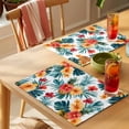 thumbnail image 4 of Summer Placemats Set of 2, Tropical Plants Flowers Pineapple Non-Slip Place Mats Washable Table Mats for Kitchen Dining Table Decorations Indoor/Outdoor, 4 of 9