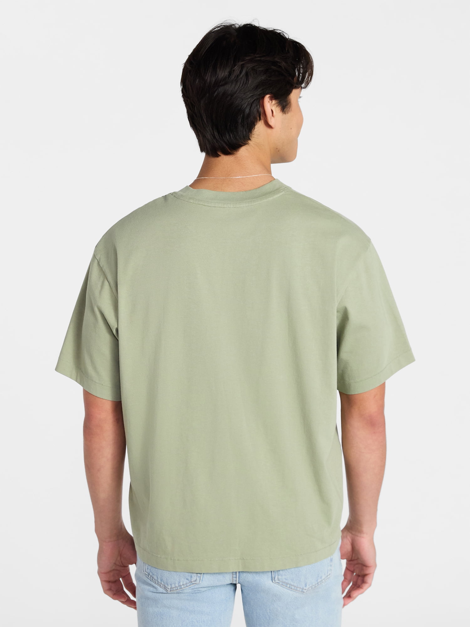 No Boundaries Boxy Fit Heavyweight Tee Shirt with Short Sleeves, Men's Sizes XS-4XLT