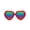 Red, variant on Heart Shaped Rainbow Lens Sunglasses - Red
