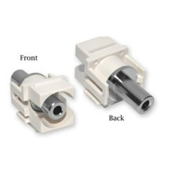 Cable Wholesale Keystone Insert- Recessed 3.5mm Stereo Female Coupler - White