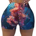 thumbnail image 2 of Susaid Colorful Jellyfish Abstract Print Intensify Workout Shorts for Women Seamless Scrunch Short Gym Yoga Running Sport Active Exercise Fitness Shorts-Large, 2 of 8