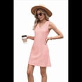thumbnail image 3 of Vestido de Mujer Color Liso Sin Mangas con Cuello en V y Bolsillos, Color Naranja Talla S, 3 of 10