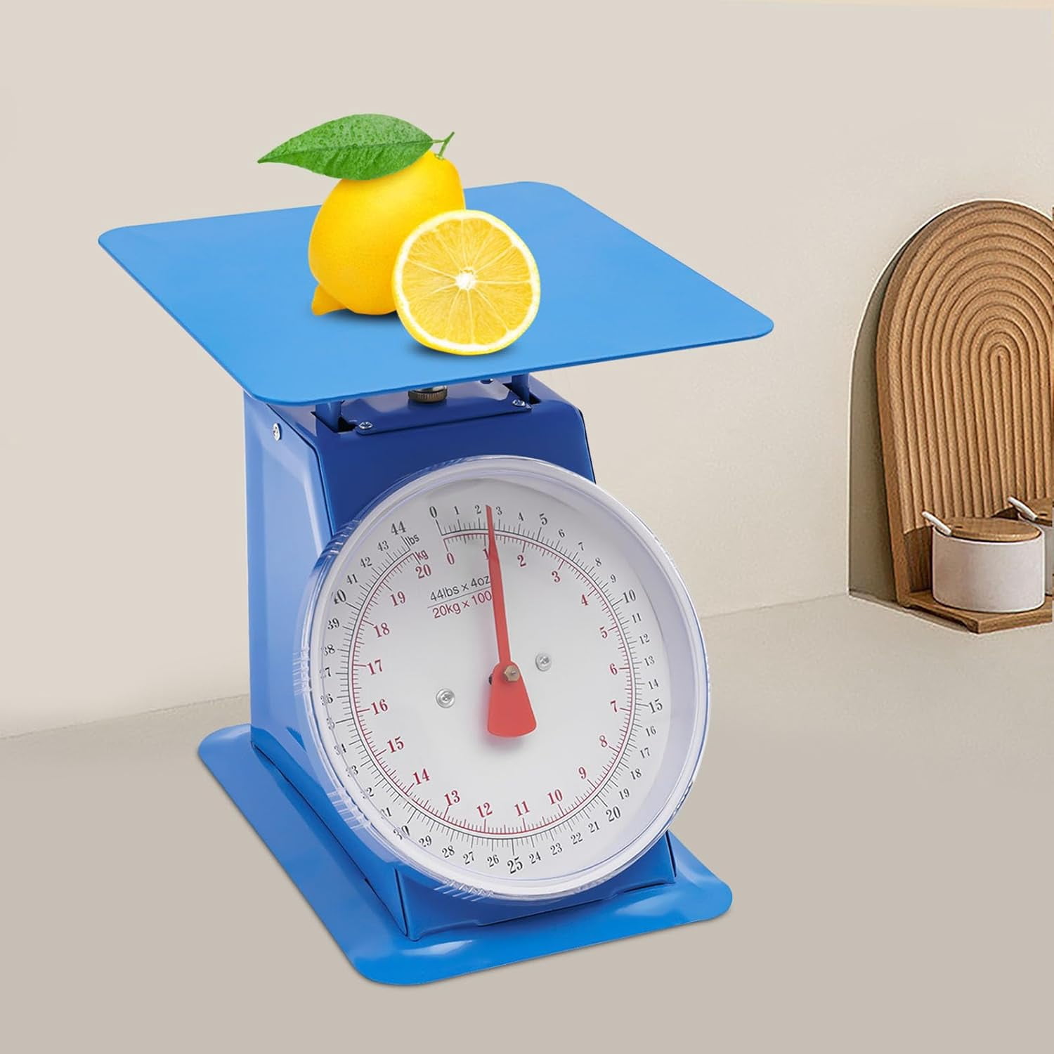 44 lbs Mechanical Scale,Industrial Dial Scale,Heavy Duty Portion-Control Mechanical Kitchen and Food Scale, Mechanical Dial Scale with Platform for Home Kitchens,Small Shops