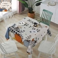 thumbnail image 5 of Checkered Blue Pumpkin Square/Round Tablecloths 60x60,Thanksgiving Eucalyptus Maple Leaves Table Cloth Table Cover Indoor/Outdoor Tabletop Decor for Wedding Holiday Party Dinner Baby Shower, 5 of 7