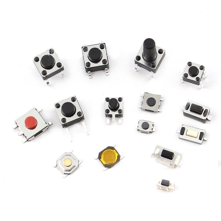 Cylewet 25Pcs 12x12x7.3mm Momentary Tact Tactile Push Button Switch Touch Switch Micro Switch 4 Pins Smd Pcb With Cap For Arduino Pack Of 25 Cyt1009